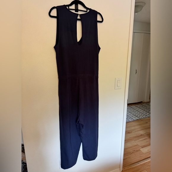 Quince French Terry Modal Jumpsuit Size Large Navy Blue Tie Front EUC - Picture 8 of 10